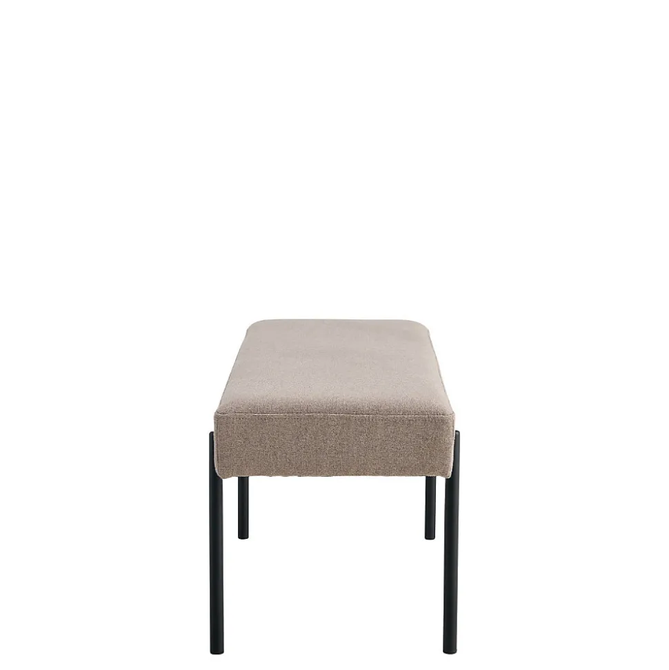 Banc Swindon en Pierre avec Pieds Noirs - 100 x 36 x 42,5 cm, Modèle HN1231