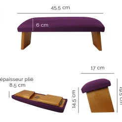 Banc, tabouret de méditation, yoga pliant en bois - Prune - Vivezen