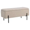 Banc Watford avec Rangement en Tissu Bouclé Beige - Dimensions 95x36,5x43 cm, HN1233