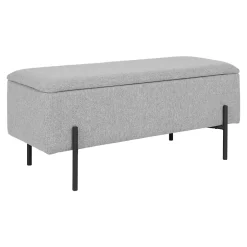 Banc Watford avec Rangement Pratique en Gris Clair - Dimensions 95x36,5x43 cm