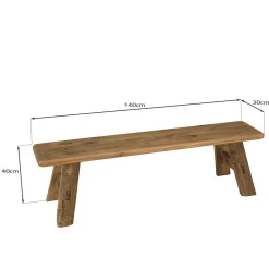 Banc 140x30cm bois pin recyclé