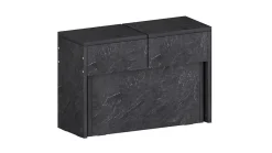 Banc Yutu, Siège pour table à manger, Banc simple extensible, 290x25h45 cm, Ardoise
