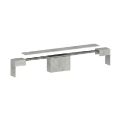Banc Yutu, Siège pour table à manger, Banc simple extensible, 290x25h45 cm, Ciment