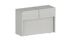Banc Yutu, Siège pour table à manger, Banc simple extensible, 290x25h45 cm, Blanc