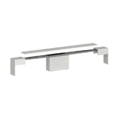 Banc Yutu, Siège pour table à manger, Banc simple extensible, 290x25h45 cm, Blanc