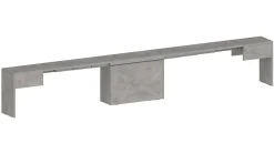 Banc Yutu, Siège pour table à manger, Banc simple extensible, 290x25h45 cm, Gris
