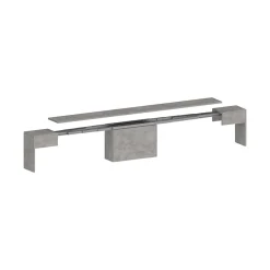 Banc Yutu, Siège pour table à manger, Banc simple extensible, 290x25h45 cm, Gris