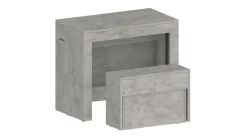 Banc Yutu, Siège pour table à manger, Banc simple extensible, 290x25h45 cm, Gris