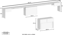 Banc Yutu, Siège pour table à manger, Banc simple extensible, 290x25h45 cm, Olmo
