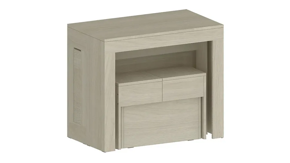 Banc Yutu, Siège pour table à manger, Banc simple extensible, 290x25h45 cm, Olmo