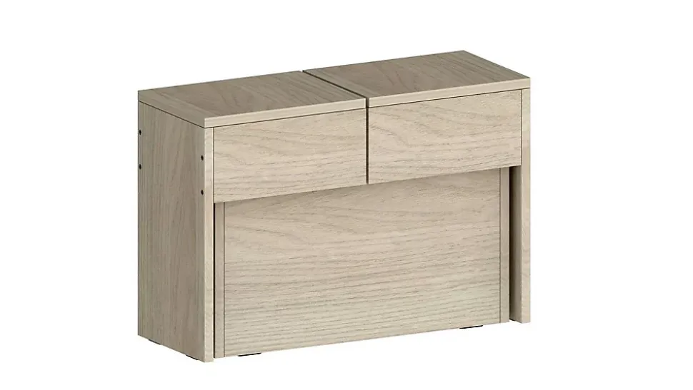 Banc Yutu, Siège pour table à manger, Banc simple extensible, 290x25h45 cm, Olmo