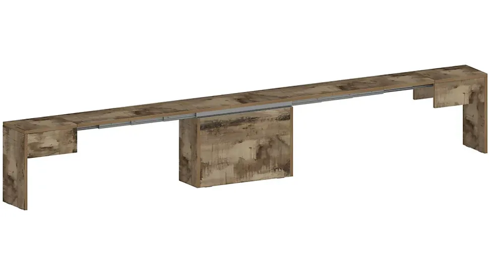 Banc Yutu, Siège pour table à manger, Banc simple extensible, 290x25h45 cm, Érable