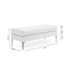 Banc/bout de lit MAX tissu gris clair