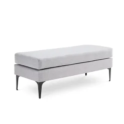 Banc/bout de lit MAX tissu gris clair