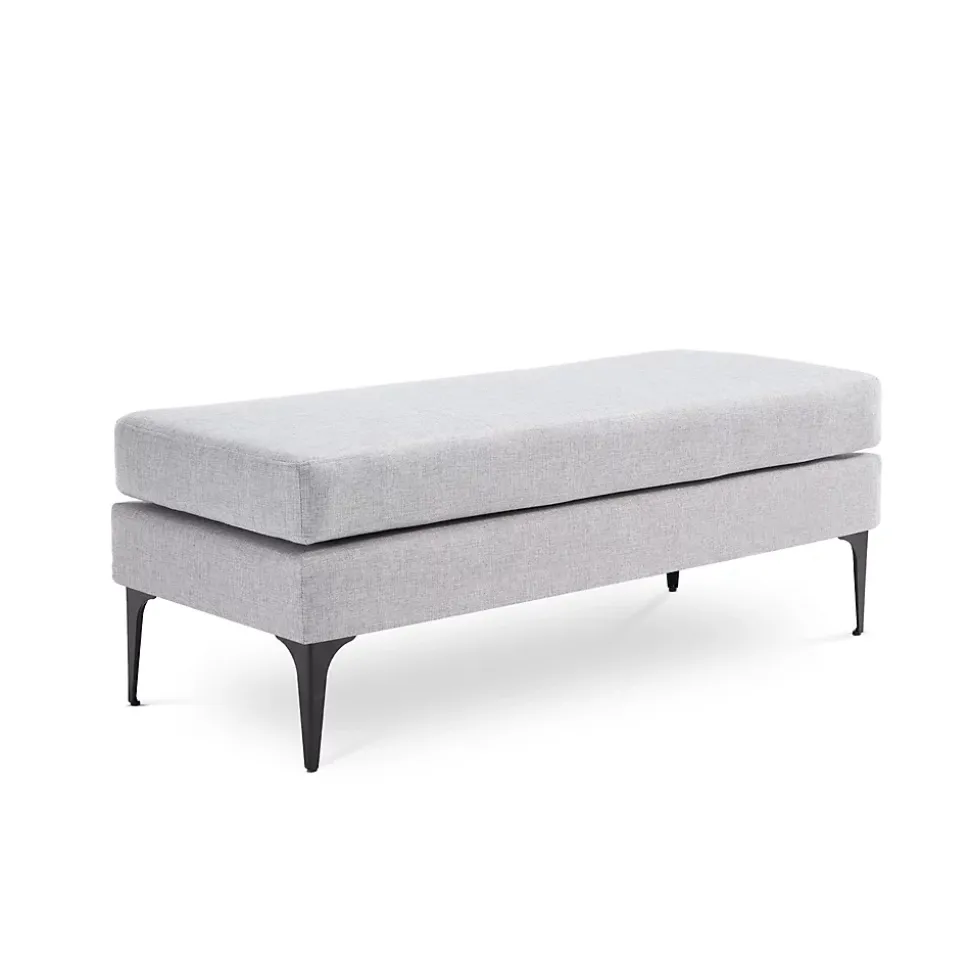 Banc/bout de lit MAX tissu gris clair
