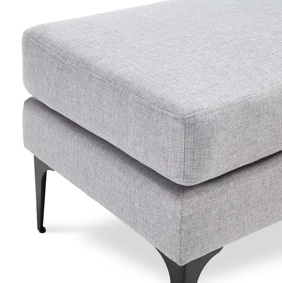 Banc/bout de lit MAX tissu gris clair