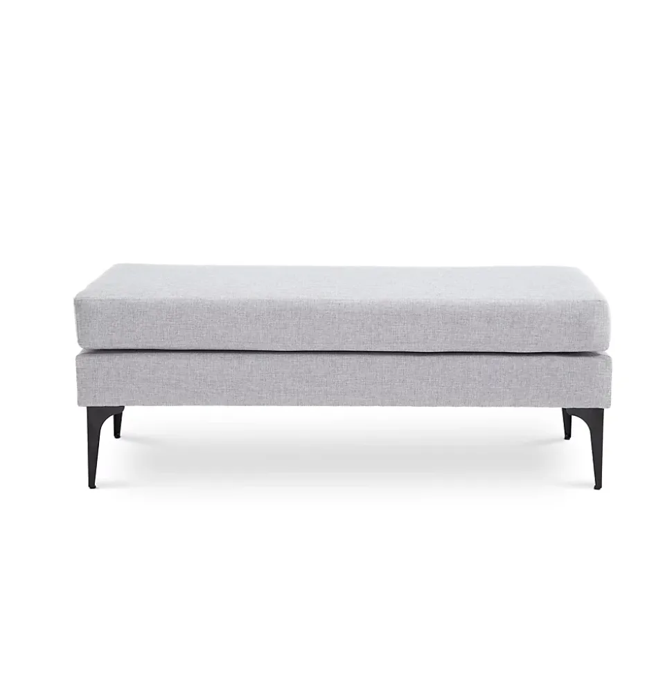 Banc/bout de lit MAX tissu gris clair