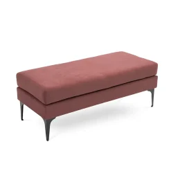 Banc/bout de lit MAX velours vieux rose