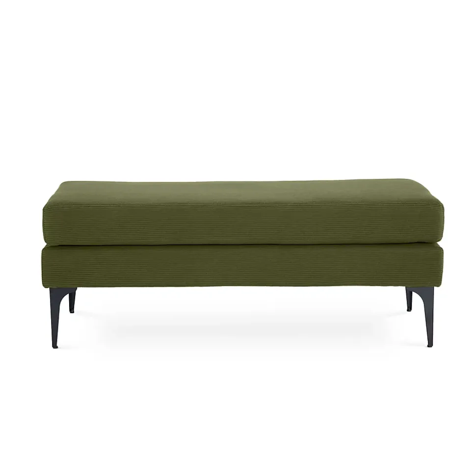 Banc/bout de lit MAX velours côtelé kaki