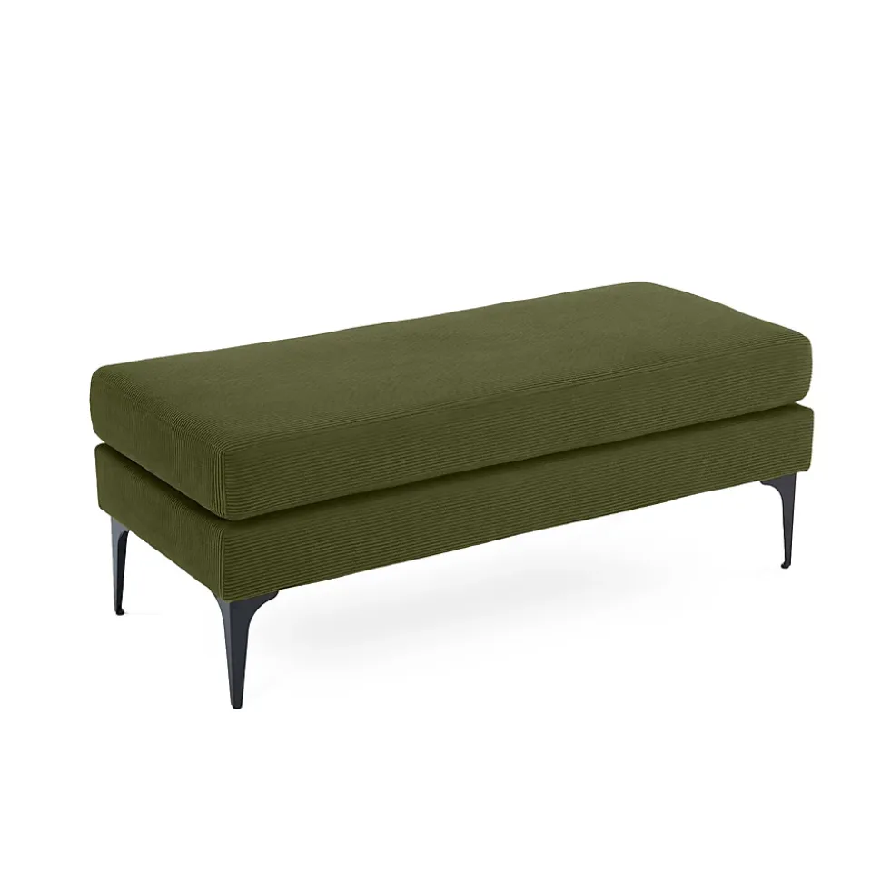 Banc/bout de lit MAX velours côtelé kaki