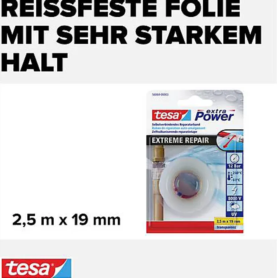Bande de réparation tesa Extreme Repair 56064-00003-00 transparent, 30 mm x 2,5 m