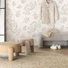 Banquette coffre avec structure et pieds tapissés en boucle gris clair