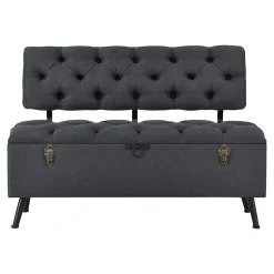 Banquette de rangement Malmohus siège rabattable gris foncé en.casa
