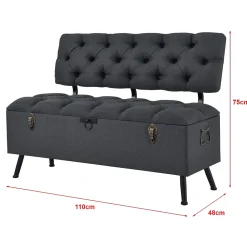 Banquette de rangement Malmohus siège rabattable gris foncé en.casa