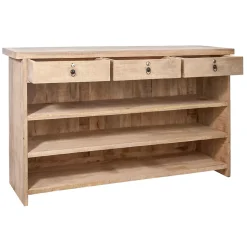 Bar en bois clair 3 tiroirs 2 tablettes - CASIMIR