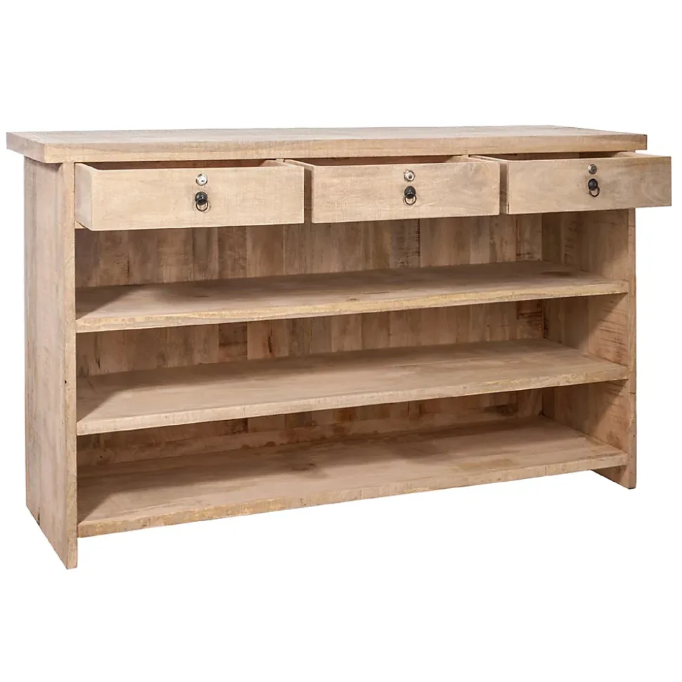 Bar en bois clair 3 tiroirs 2 tablettes - CASIMIR