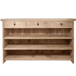 Bar en bois clair 3 tiroirs 2 tablettes - CASIMIR