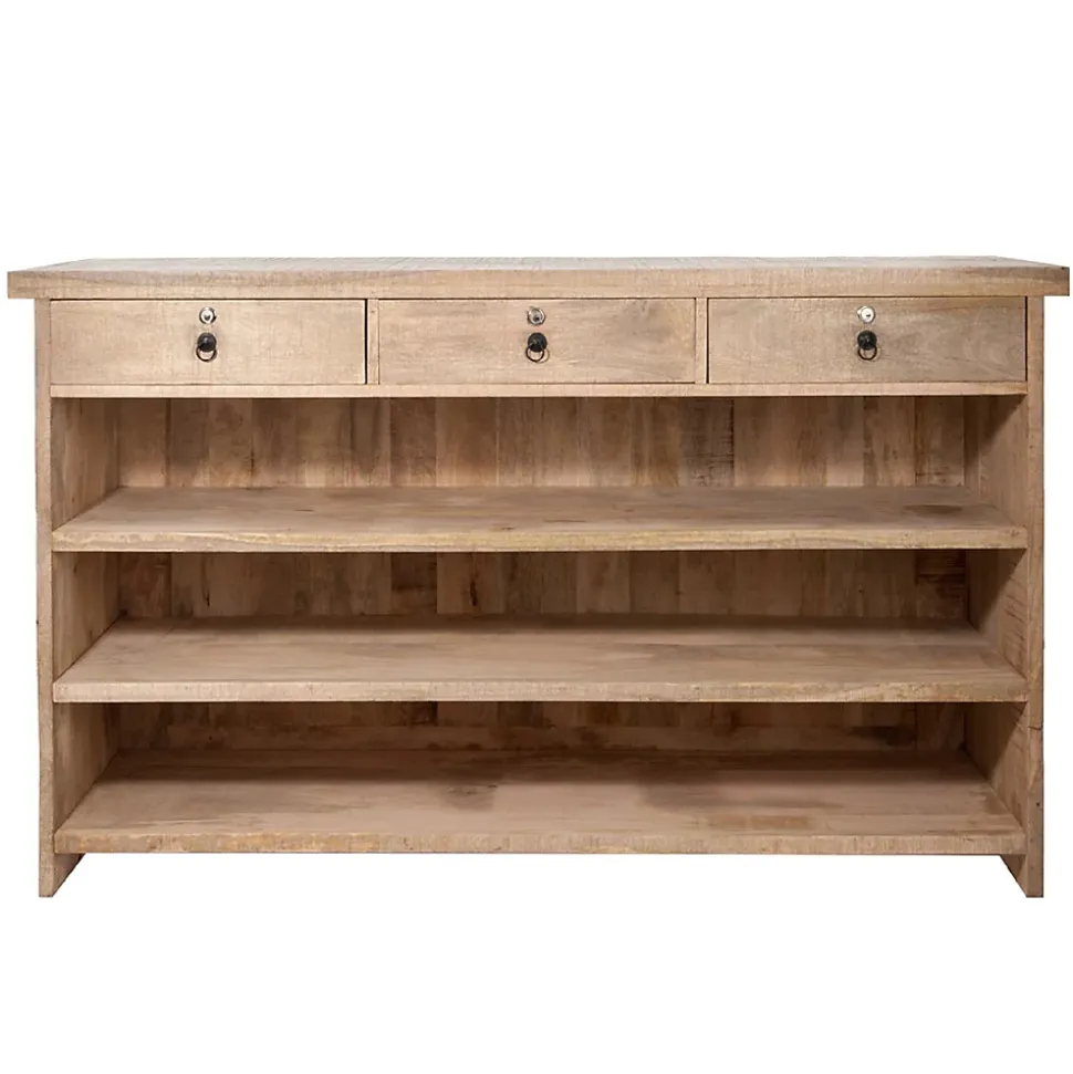 Bar en bois clair 3 tiroirs 2 tablettes - CASIMIR