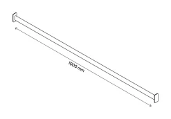 Barre de penderie en acier gris GoodHome Atomia 100 cm