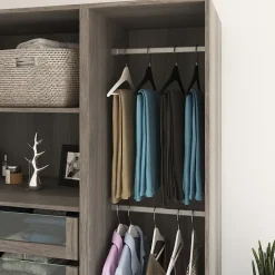 Barre de penderie en acier gris GoodHome Atomia 50 cm