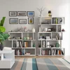 Bibliotheque FIX Blanche 120 cm façade Blanche 6 étagères 120x28,4x107,5 cm