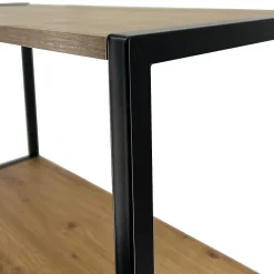 Bibliotheque murale industrielle sur pied Noire 70 cm façade Chêne Artisan 6 étagères 70x32x192 cm