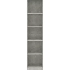 Bibliothèque à 5 niveaux Gris béton 40x24x175cm Bois ingénierie vidaXL