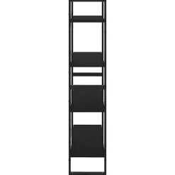Bibliothèque à 4 niveaux Noir 80x30x140 cm Bois de pin massif vidaXL