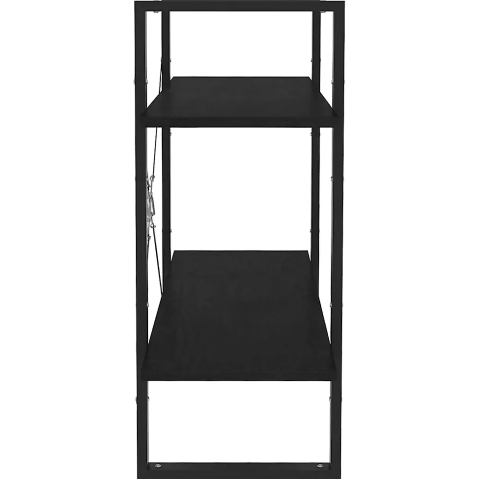 Bibliothèque à 2 niveaux Noir 80x30x70 cm Bois de pin massif vidaXL