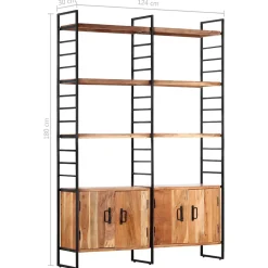 Bibliothèque à 4 niveaux 124x30x180 cm Bois d'acacia massif vidaXL