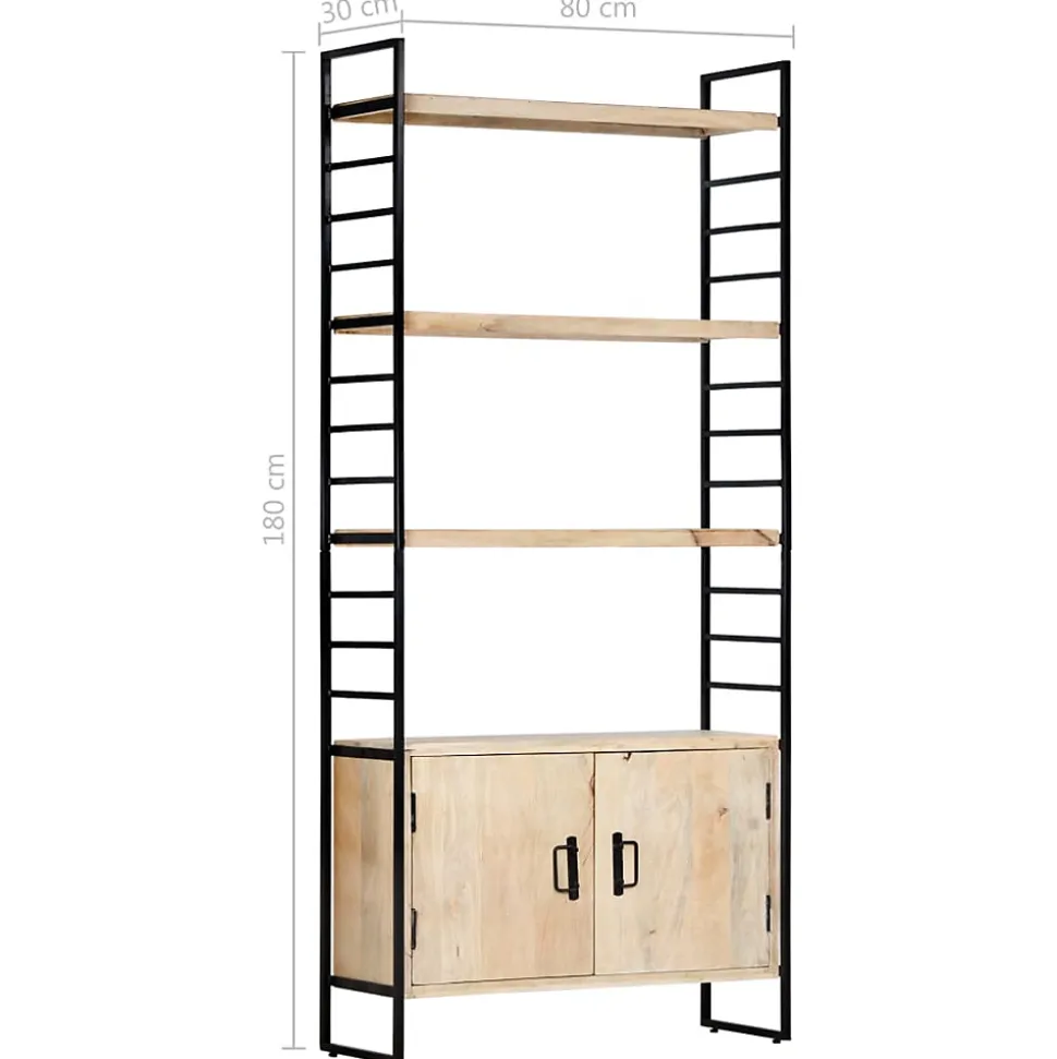 Bibliothèque à 4 niveaux 80x30x180 cm Bois de manguier massif vidaXL