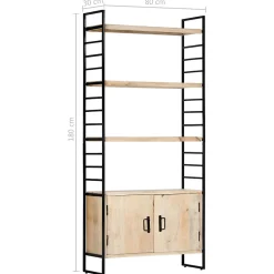 Bibliothèque à 4 niveaux 80x30x180 cm Bois de manguier massif vidaXL