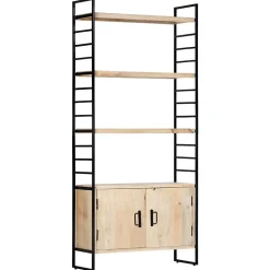 Bibliothèque à 4 niveaux 80x30x180 cm Bois de manguier massif vidaXL