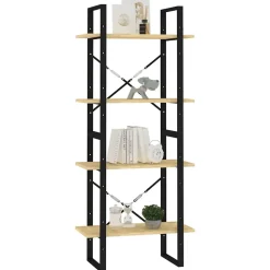 Bibliothèque à 4 niveaux 60x30x140 cm Bois de pin massif vidaXL