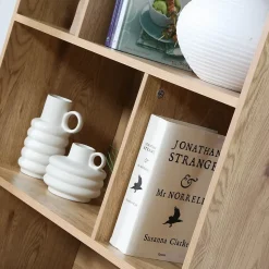 Bibliothèque 6 Cases et 2 Portes en Rotin Naturel H175cm - JAYA