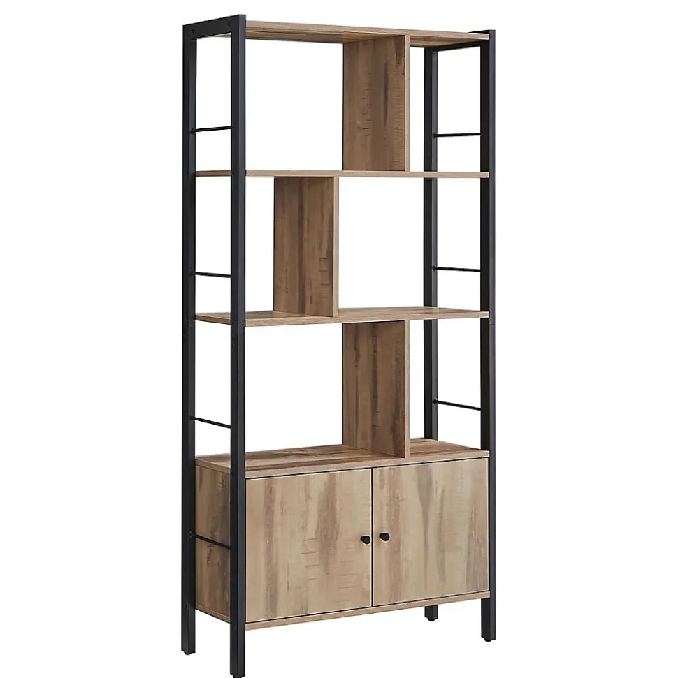 Bibliothèque 6 cases et 2 portes - L74 cm