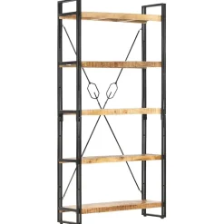 Bibliothèque 5 niveaux 90x30x180 cm Bois solide de manguier vidaXL
