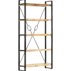 Bibliothèque 5 niveaux 90x30x180 cm Bois solide de manguier vidaXL