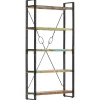 Bibliothèque 5 niveaux 90x30x180 cm Bois solide de récupération vidaXL