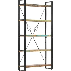 Bibliothèque 5 niveaux 90x30x180 cm Bois solide de récupération vidaXL